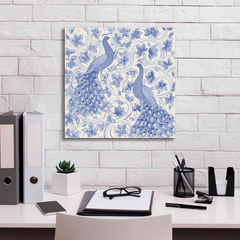 Image of 'Peacock Garden II' by Miranda Thomas, Giclee Canvas Wall Art,18x18