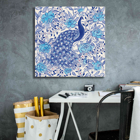 Image of 'Peacock Garden III' by Miranda Thomas, Giclee Canvas Wall Art,26x26