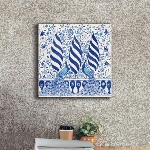 Image of 'Peacock Garden V' by Miranda Thomas, Giclee Canvas Wall Art,18x18