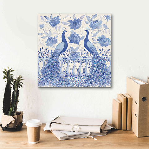 Image of 'Peacock Garden VI' by Miranda Thomas, Giclee Canvas Wall Art,18x18