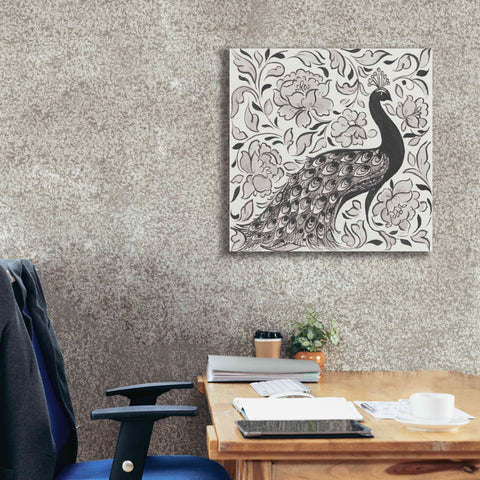 Image of 'Peacock Garden IV BW' by Miranda Thomas, Giclee Canvas Wall Art,26x26