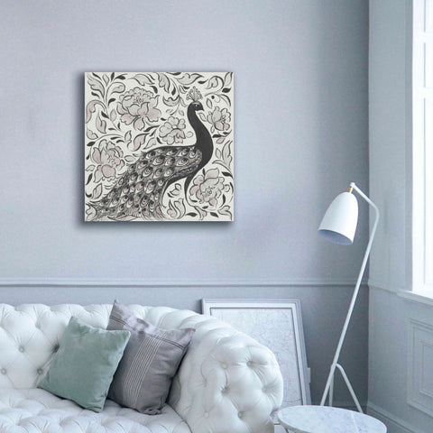 Image of 'Peacock Garden IV BW' by Miranda Thomas, Giclee Canvas Wall Art,37x37