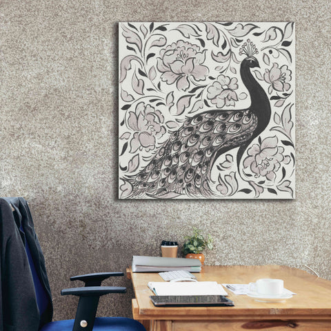 Image of 'Peacock Garden IV BW' by Miranda Thomas, Giclee Canvas Wall Art,37x37
