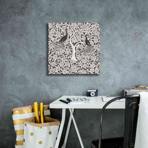 Image of 'Peacock Garden VII BW' by Miranda Thomas, Giclee Canvas Wall Art,18x18