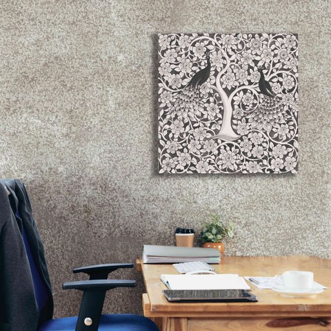 Image of 'Peacock Garden VII BW' by Miranda Thomas, Giclee Canvas Wall Art,26x26