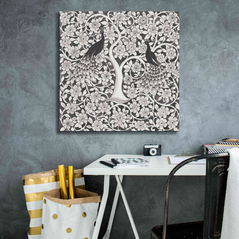 Image of 'Peacock Garden VII BW' by Miranda Thomas, Giclee Canvas Wall Art,26x26