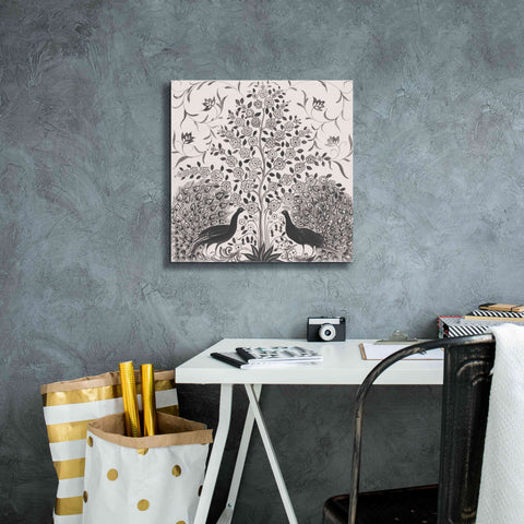 Image of 'Peacock Garden VIII BW' by Miranda Thomas, Giclee Canvas Wall Art,18x18