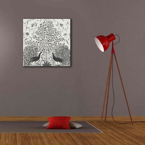 Image of 'Peacock Garden VIII BW' by Miranda Thomas, Giclee Canvas Wall Art,26x26