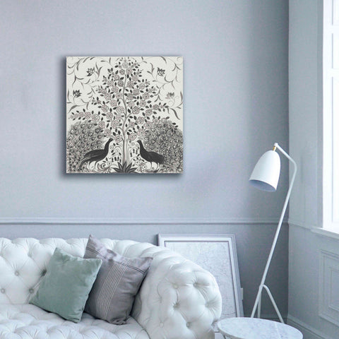 Image of 'Peacock Garden VIII BW' by Miranda Thomas, Giclee Canvas Wall Art,37x37