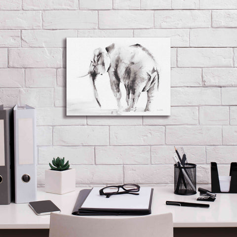 Image of 'Lone Elephant Gray' by Alan Majchrowicz, Giclee Canvas Wall Art,16x12