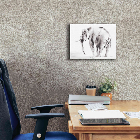 Image of 'Lone Elephant Gray' by Alan Majchrowicz, Giclee Canvas Wall Art,16x12