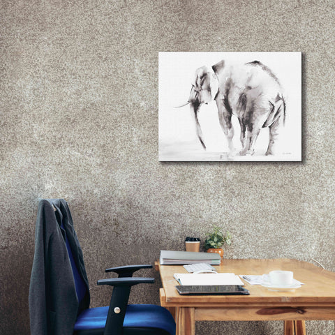Image of 'Lone Elephant Gray' by Alan Majchrowicz, Giclee Canvas Wall Art,34x26