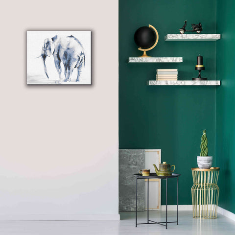 Image of 'Lone Elephant Blue Gray' by Alan Majchrowicz, Giclee Canvas Wall Art,24x20