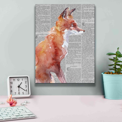 Image of 'Sly As A Fox Newsprint' by Alan Majchrowicz, Giclee Canvas Wall Art,12x16