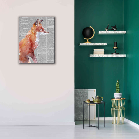 Image of 'Sly As A Fox Newsprint' by Alan Majchrowicz, Giclee Canvas Wall Art,26x34