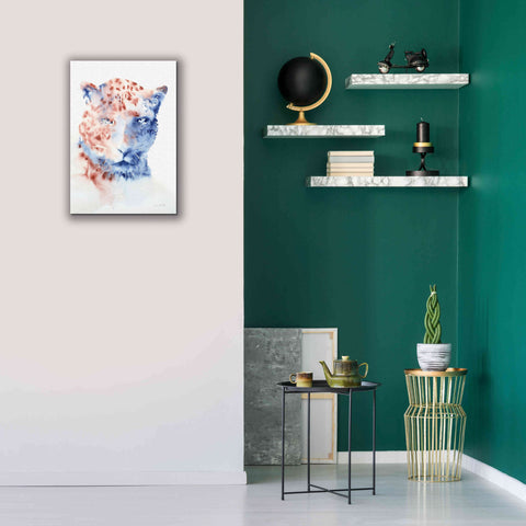Image of 'Copper And Blue Cheetah' by Alan Majchrowicz, Giclee Canvas Wall Art,18x26