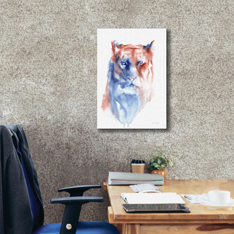 Image of 'Copper And Blue Lioness' by Alan Majchrowicz, Giclee Canvas Wall Art,18x26