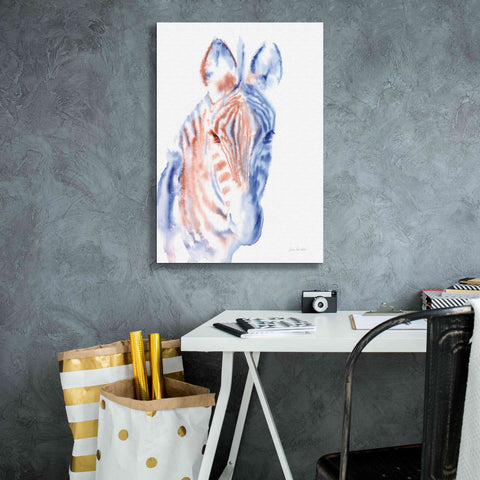 Image of 'Copper And Blue Zebra' by Alan Majchrowicz, Giclee Canvas Wall Art,18x26
