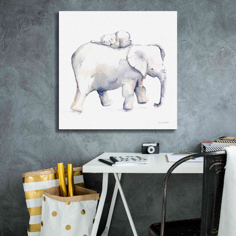 Image of 'Baby Elephant Love III' by Alan Majchrowicz, Giclee Canvas Wall Art,26x26