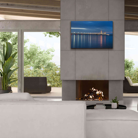 Image of 'Mackinac Bridge' by Alan Majchrowicz,Giclee Canvas Wall Art,40x26