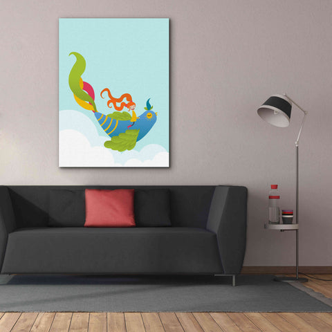 Image of 'Bird and Girl' by Volkan Dalyan, Giclee Canvas Wall Art,40x54