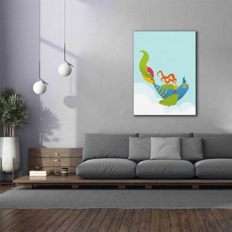 Image of 'Bird and Girl' by Volkan Dalyan, Giclee Canvas Wall Art,40x54