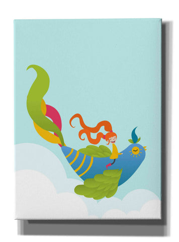 Image of 'Bird and Girl' by Volkan Dalyan, Giclee Canvas Wall Art