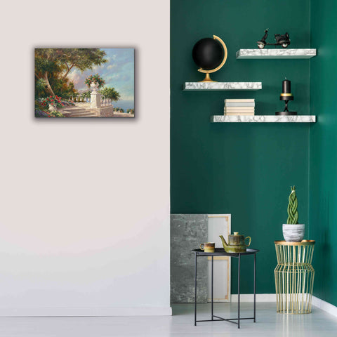 Image of 'Balcony at Lake Como' by Art Fronckowiak, Giclee Canvas Wall Art,26x18