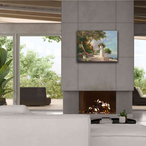 Image of 'Balcony at Lake Como' by Art Fronckowiak, Giclee Canvas Wall Art,34x26