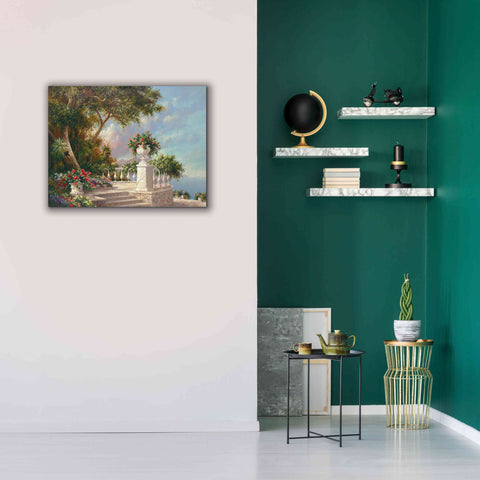 Image of 'Balcony at Lake Como' by Art Fronckowiak, Giclee Canvas Wall Art,34x26