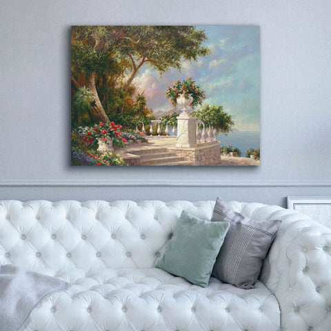 Image of 'Balcony at Lake Como' by Art Fronckowiak, Giclee Canvas Wall Art,54x40