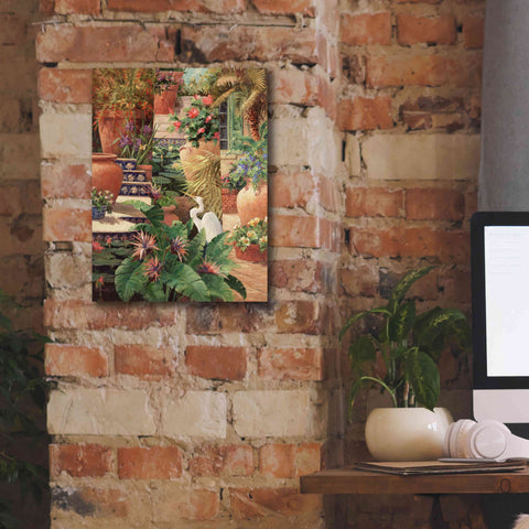 Image of 'Floral Fractal with Egret' by Art Fronckowiak, Giclee Canvas Wall Art,12x16