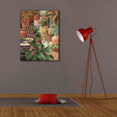 Image of 'Floral Fractal with Egret' by Art Fronckowiak, Giclee Canvas Wall Art,26x34