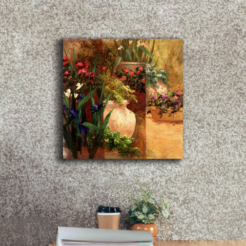 Image of 'Flower Pots Right' by Art Fronckowiak, Giclee Canvas Wall Art,18x18