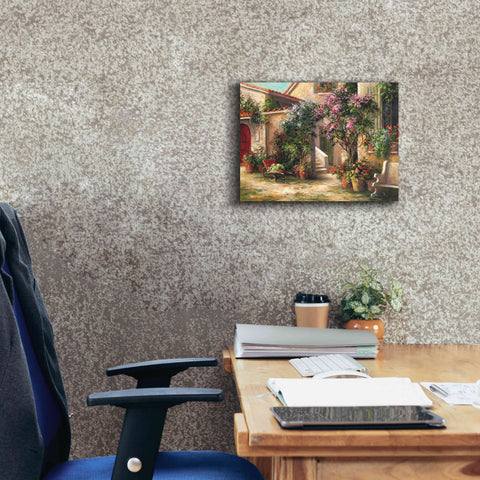 Image of 'Garden Courtyard' by Art Fronckowiak, Giclee Canvas Wall Art,16x12