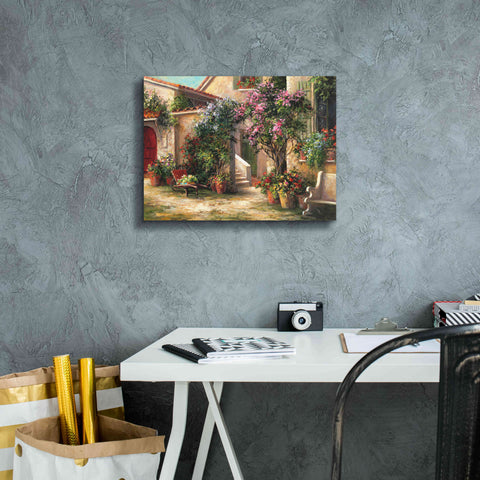 Image of 'Garden Courtyard' by Art Fronckowiak, Giclee Canvas Wall Art,16x12