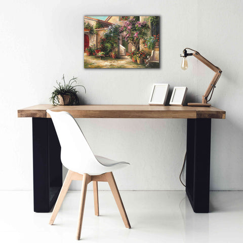 Image of 'Garden Courtyard' by Art Fronckowiak, Giclee Canvas Wall Art,26x18