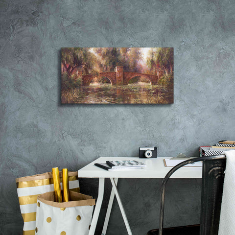 Image of 'Willow Bridge' by Art Fronckowiak, Giclee Canvas Wall Art,24x12