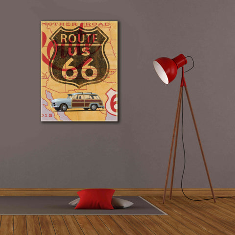 Image of 'Route 66 Vintage Postcard' by Edward M. Fielding, Giclee Canvas Wall Art,26x34