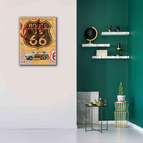 Image of 'Route 66 Vintage Postcard' by Edward M. Fielding, Giclee Canvas Wall Art,26x34
