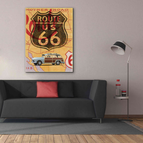 Image of 'Route 66 Vintage Postcard' by Edward M. Fielding, Giclee Canvas Wall Art,40x54