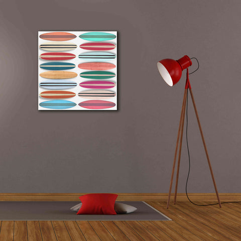 Image of 'Surfboard Pattern' by Edward M. Fielding, Giclee Canvas Wall Art,26x26