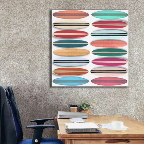 Image of 'Surfboard Pattern' by Edward M. Fielding, Giclee Canvas Wall Art,37x37