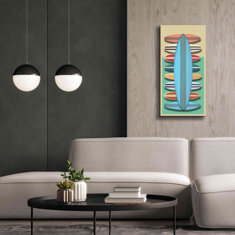 Image of 'Surfboards - Red' by Edward M. Fielding, Giclee Canvas Wall Art,20x40