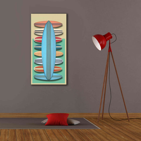 Image of 'Surfboards - Red' by Edward M. Fielding, Giclee Canvas Wall Art,20x40
