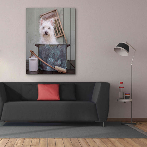 Image of 'Washing the Dog' by Edward M. Fielding, Giclee Canvas Wall Art,40x54