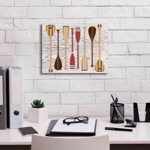 Image of 'Canoe Paddles & Oar' by Edward M. Fielding, Giclee Canvas Wall Art,16x12