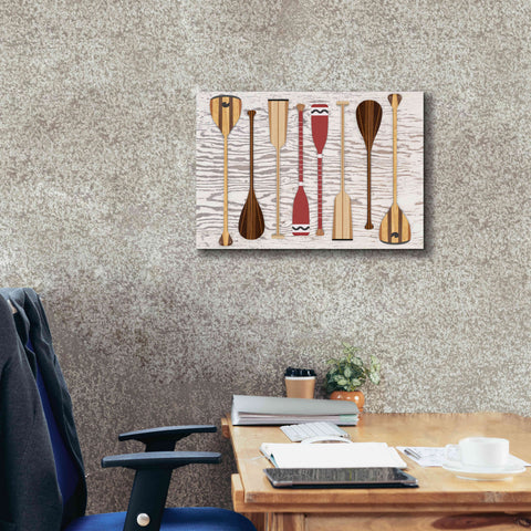 Image of 'Canoe Paddles & Oar' by Edward M. Fielding, Giclee Canvas Wall Art,26x18