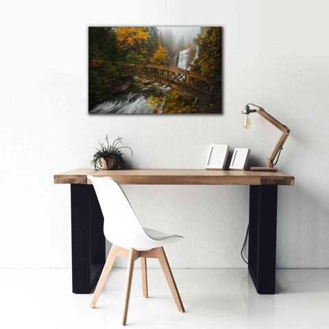 Image of 'A Bridge in the Forest' by Enrico Fossati, Giclee Canvas Wall Art,40x26