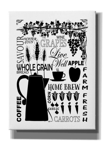 Image of 'Culinary Love 2 in B&W' by Leslie Fuqua, Giclee Canvas Wall Art